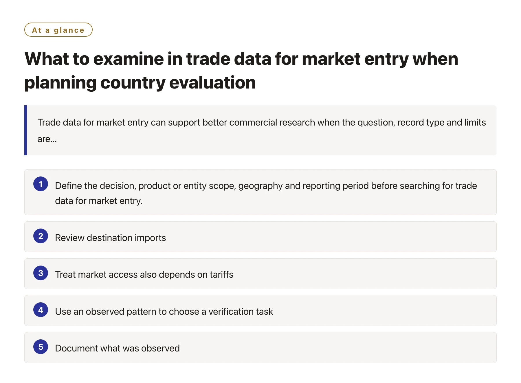 What to examine in trade data for market entry when planning country evaluation——全文要点速览